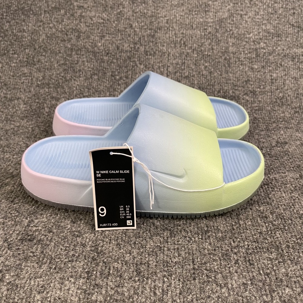 Nike Calm Slide SE Women's Sz 9 Mood Ring Gradient Blue Green HJ8173 400 NWT